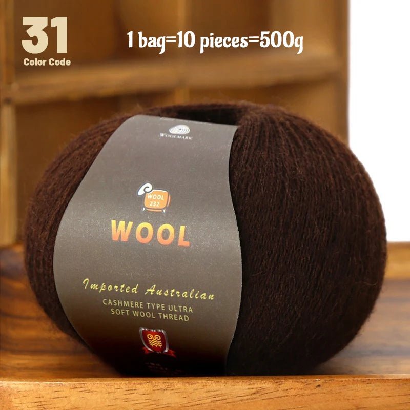 1 Large Bag of 500g Cashmere Fine Wool Yarn for Handmade DIY Knitting, Used to Make Warm Sweaters, Scarves, Hats, Knee Pads, Gloves, Wool Pants, Blankets, and Other Crafts. 1 Bag = 10 Pieces = 500g - PatioLix