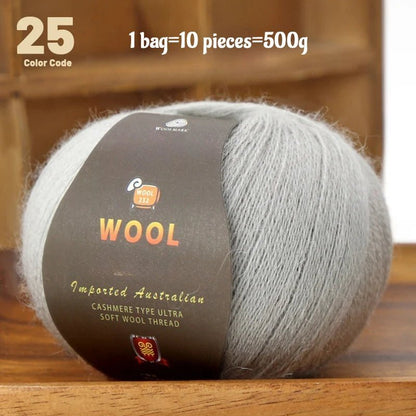 1 Large Bag of 500g Cashmere Fine Wool Yarn for Handmade DIY Knitting, Used to Make Warm Sweaters, Scarves, Hats, Knee Pads, Gloves, Wool Pants, Blankets, and Other Crafts. 1 Bag = 10 Pieces = 500g - PatioLix