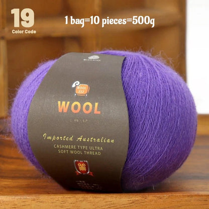 1 Large Bag of 500g Cashmere Fine Wool Yarn for Handmade DIY Knitting, Used to Make Warm Sweaters, Scarves, Hats, Knee Pads, Gloves, Wool Pants, Blankets, and Other Crafts. 1 Bag = 10 Pieces = 500g - PatioLix