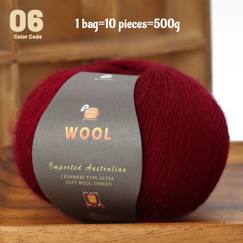 1 Large Bag of 500g Cashmere Fine Wool Yarn for Handmade DIY Knitting, Used to Make Warm Sweaters, Scarves, Hats, Knee Pads, Gloves, Wool Pants, Blankets, and Other Crafts. 1 Bag = 10 Pieces = 500g - PatioLix
