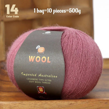 1 Large Bag of 500g Cashmere Fine Wool Yarn for Handmade DIY Knitting, Used to Make Warm Sweaters, Scarves, Hats, Knee Pads, Gloves, Wool Pants, Blankets, and Other Crafts. 1 Bag = 10 Pieces = 500g - PatioLix