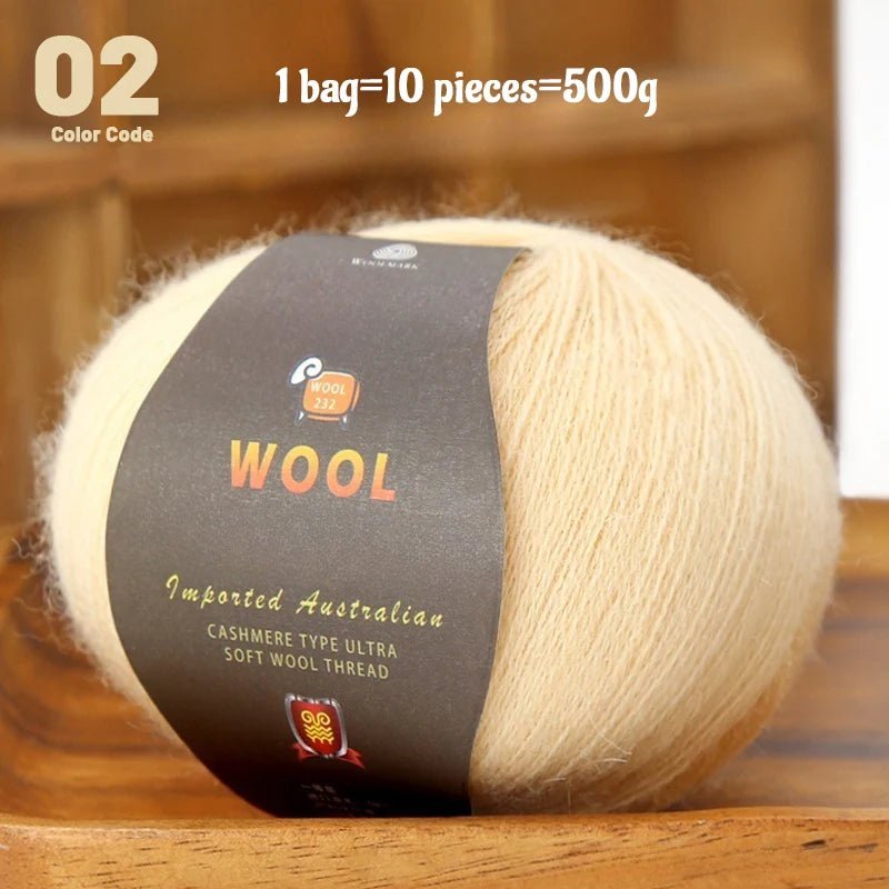 1 Large Bag of 500g Cashmere Fine Wool Yarn for Handmade DIY Knitting, Used to Make Warm Sweaters, Scarves, Hats, Knee Pads, Gloves, Wool Pants, Blankets, and Other Crafts. 1 Bag = 10 Pieces = 500g - PatioLix