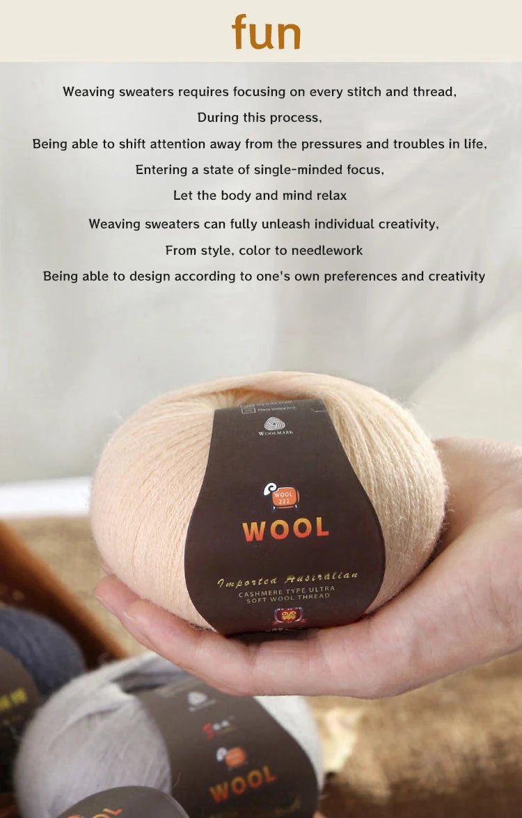 1 Large Bag of 500g Cashmere Fine Wool Yarn for Handmade DIY Knitting, Used to Make Warm Sweaters, Scarves, Hats, Knee Pads, Gloves, Wool Pants, Blankets, and Other Crafts. 1 Bag = 10 Pieces = 500g - PatioLix
