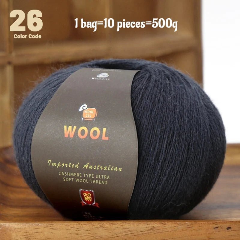 1 Large Bag of 500g Cashmere Fine Wool Yarn for Handmade DIY Knitting, Used to Make Warm Sweaters, Scarves, Hats, Knee Pads, Gloves, Wool Pants, Blankets, and Other Crafts. 1 Bag = 10 Pieces = 500g - PatioLix