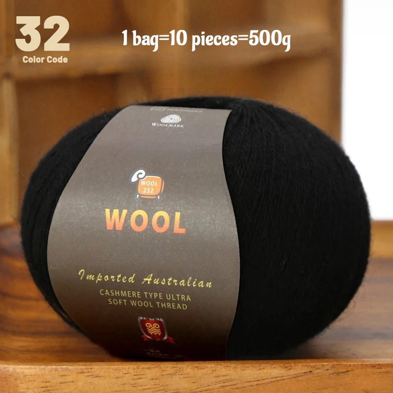1 Large Bag of 500g Cashmere Fine Wool Yarn for Handmade DIY Knitting, Used to Make Warm Sweaters, Scarves, Hats, Knee Pads, Gloves, Wool Pants, Blankets, and Other Crafts. 1 Bag = 10 Pieces = 500g - PatioLix