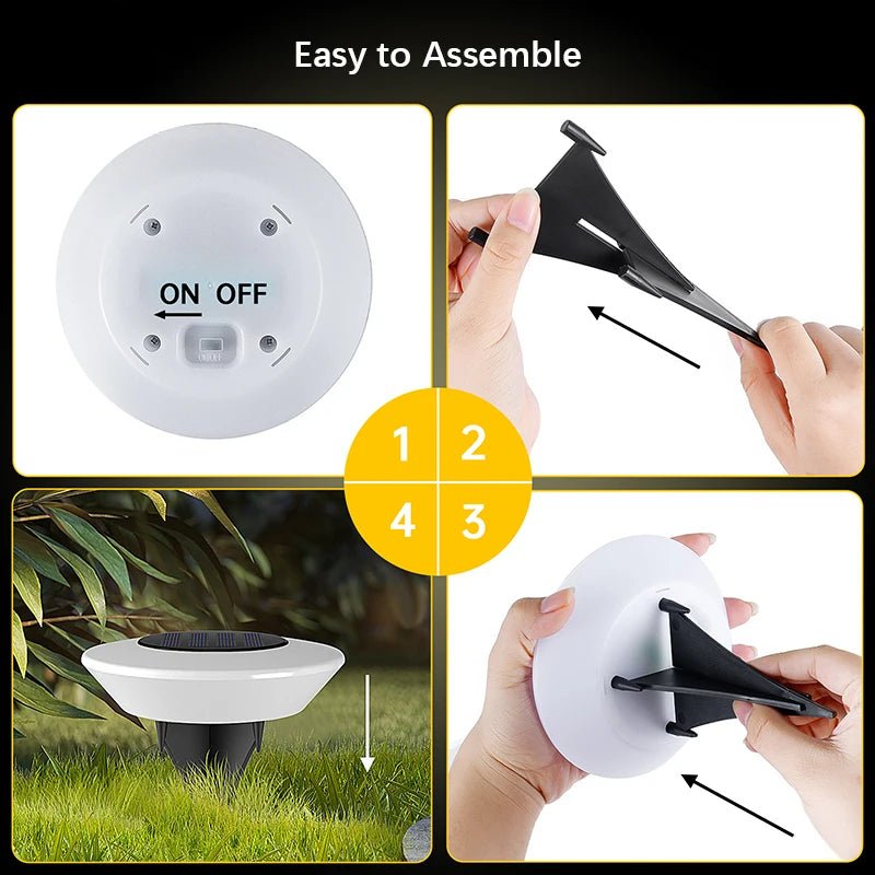 1/4Pack Solar Ground Lights,14LED Waterproof Outdoor Landscape Light, LED Lawn Lamp, for Garden Pathway Yard Deck Camping Decor - PatioLix
