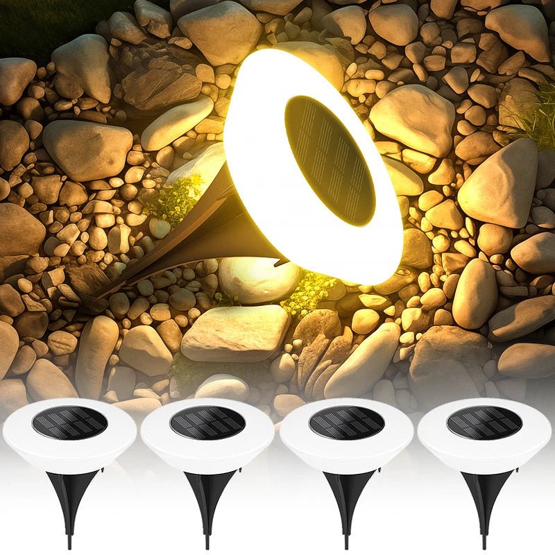 1/4Pack Solar Ground Lights,14LED Waterproof Outdoor Landscape Light, LED Lawn Lamp, for Garden Pathway Yard Deck Camping Decor - PatioLix