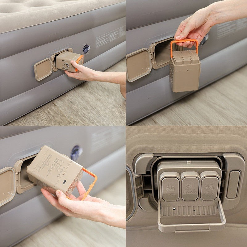 Camping Air bed with Backrest 2 Persons Inflatable Mattress Camping Folding Home Indoor Outdoor Air Cushion 48cm High Bed