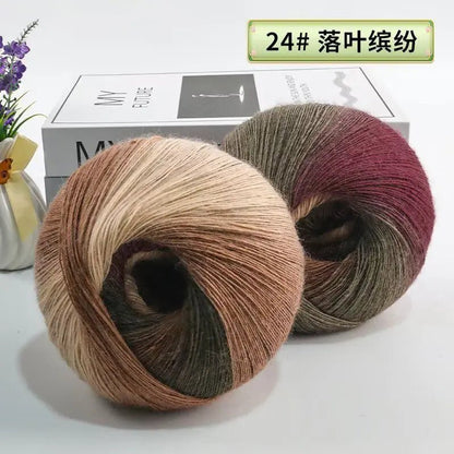 200g/set Rainbow Wool Yarn for Knitting Shawls Scarfs Sweaters Jackets Hats DIY Hand Soft Comfortable Segment Dyeing Thread - PatioLix