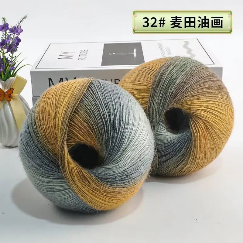 200g/set Rainbow Wool Yarn for Knitting Shawls Scarfs Sweaters Jackets Hats DIY Hand Soft Comfortable Segment Dyeing Thread - PatioLix