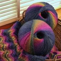 200g/set Rainbow Wool Yarn for Knitting Shawls Scarfs Sweaters Jackets Hats DIY Hand Soft Comfortable Segment Dyeing Thread - PatioLix