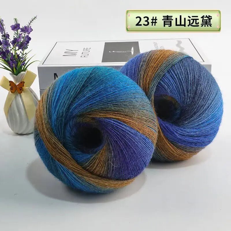 200g/set Rainbow Wool Yarn for Knitting Shawls Scarfs Sweaters Jackets Hats DIY Hand Soft Comfortable Segment Dyeing Thread - PatioLix
