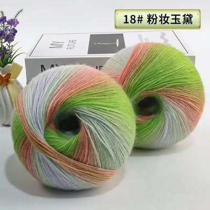200g/set Rainbow Wool Yarn for Knitting Shawls Scarfs Sweaters Jackets Hats DIY Hand Soft Comfortable Segment Dyeing Thread - PatioLix