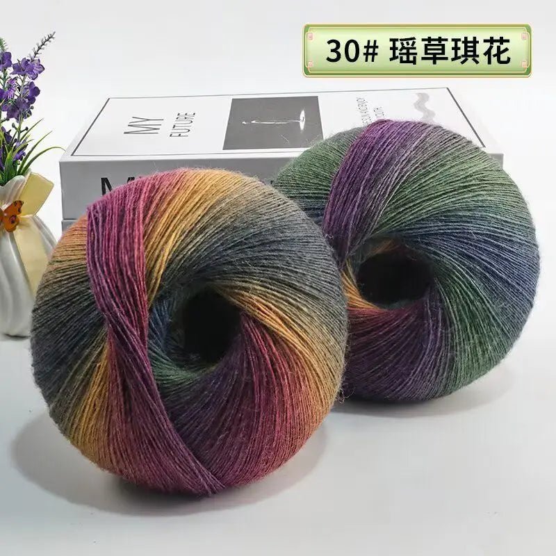 200g/set Rainbow Wool Yarn for Knitting Shawls Scarfs Sweaters Jackets Hats DIY Hand Soft Comfortable Segment Dyeing Thread - PatioLix