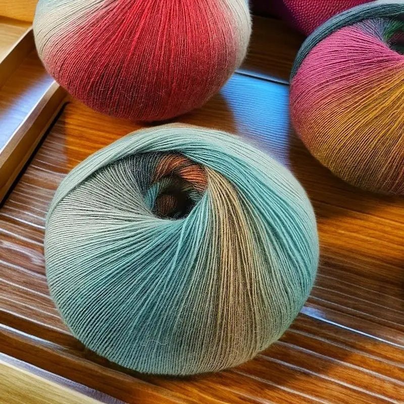 200g/set Rainbow Wool Yarn for Knitting Shawls Scarfs Sweaters Jackets Hats DIY Hand Soft Comfortable Segment Dyeing Thread - PatioLix