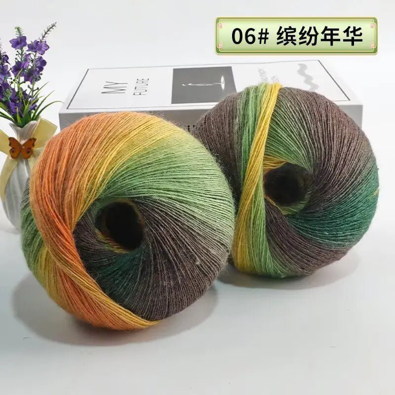 200g/set Rainbow Wool Yarn for Knitting Shawls Scarfs Sweaters Jackets Hats DIY Hand Soft Comfortable Segment Dyeing Thread - PatioLix