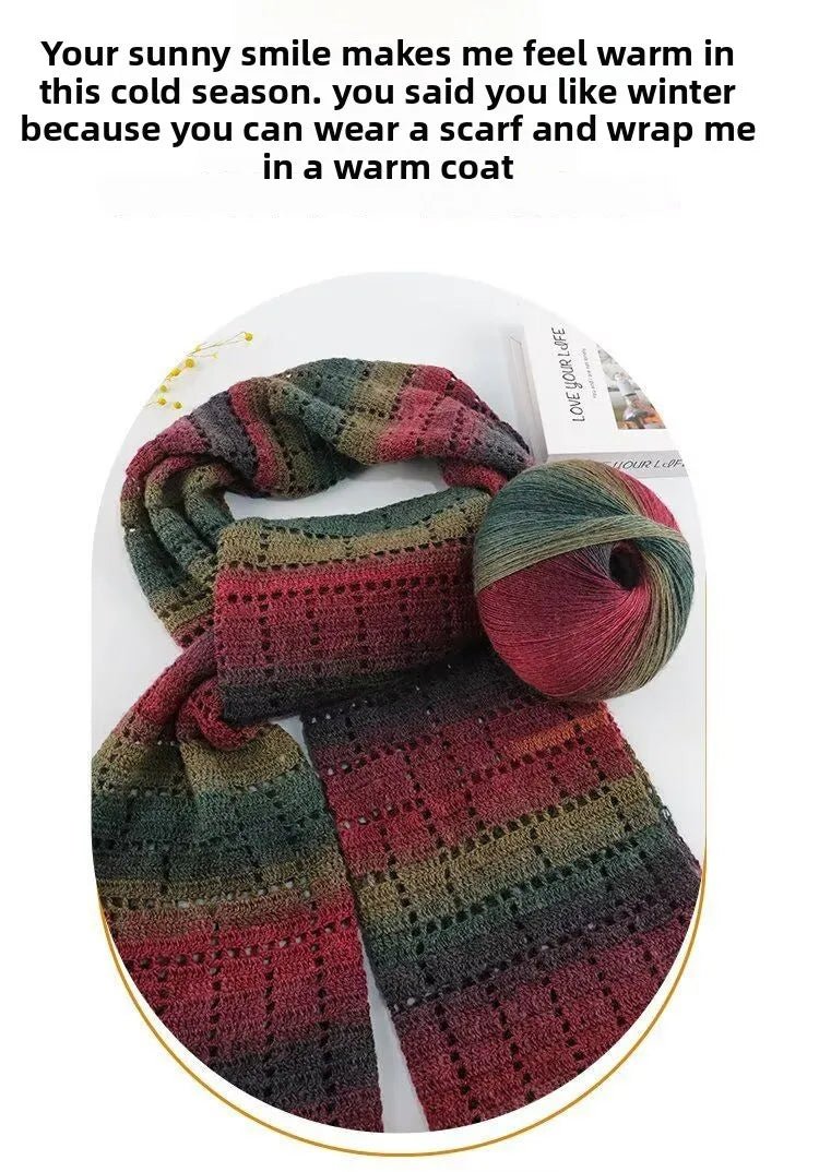 200g/set Rainbow Wool Yarn for Knitting Shawls Scarfs Sweaters Jackets Hats DIY Hand Soft Comfortable Segment Dyeing Thread - PatioLix