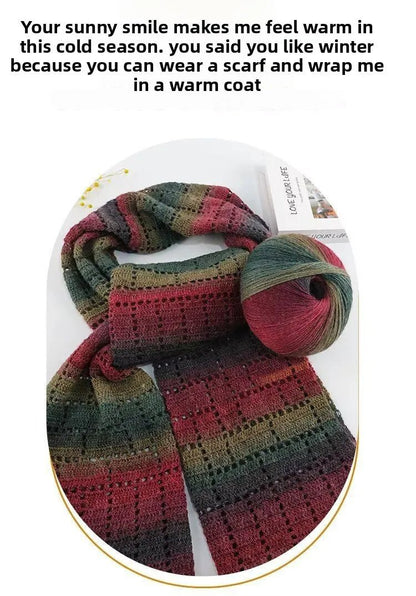 200g/set Rainbow Wool Yarn for Knitting Shawls Scarfs Sweaters Jackets Hats DIY Hand Soft Comfortable Segment Dyeing Thread - PatioLix