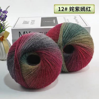 200g/set Rainbow Wool Yarn for Knitting Shawls Scarfs Sweaters Jackets Hats DIY Hand Soft Comfortable Segment Dyeing Thread - PatioLix