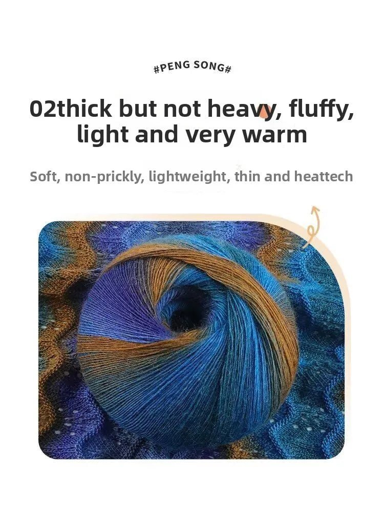 200g/set Rainbow Wool Yarn for Knitting Shawls Scarfs Sweaters Jackets Hats DIY Hand Soft Comfortable Segment Dyeing Thread - PatioLix