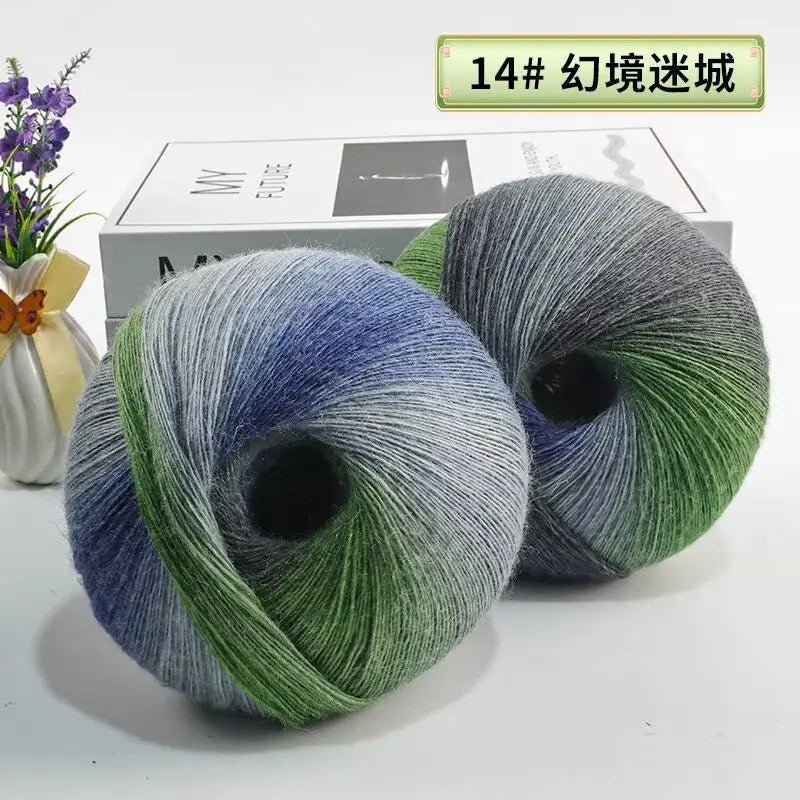 200g/set Rainbow Wool Yarn for Knitting Shawls Scarfs Sweaters Jackets Hats DIY Hand Soft Comfortable Segment Dyeing Thread - PatioLix