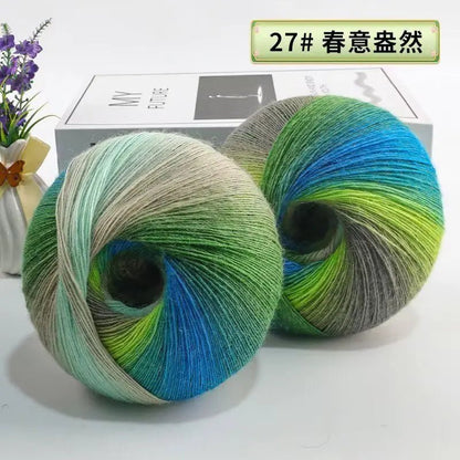 200g/set Rainbow Wool Yarn for Knitting Shawls Scarfs Sweaters Jackets Hats DIY Hand Soft Comfortable Segment Dyeing Thread - PatioLix