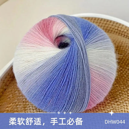 200g/set Rainbow Wool Yarn for Knitting Shawls Scarfs Sweaters Jackets Hats DIY Hand Soft Comfortable Segment Dyeing Thread - PatioLix