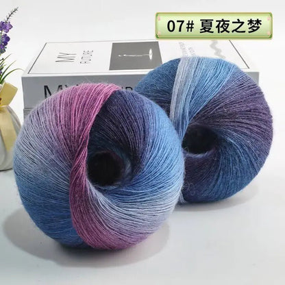 200g/set Rainbow Wool Yarn for Knitting Shawls Scarfs Sweaters Jackets Hats DIY Hand Soft Comfortable Segment Dyeing Thread - PatioLix