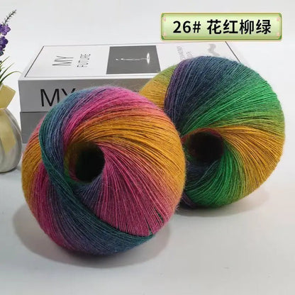 200g/set Rainbow Wool Yarn for Knitting Shawls Scarfs Sweaters Jackets Hats DIY Hand Soft Comfortable Segment Dyeing Thread - PatioLix