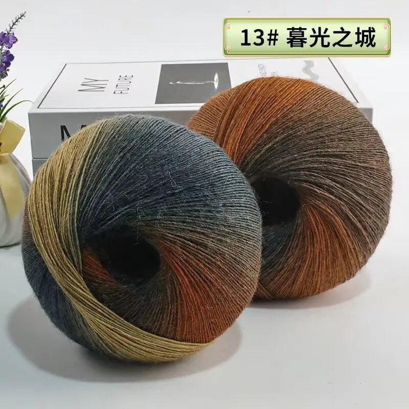 200g/set Rainbow Wool Yarn for Knitting Shawls Scarfs Sweaters Jackets Hats DIY Hand Soft Comfortable Segment Dyeing Thread - PatioLix