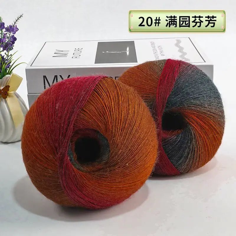 200g/set Rainbow Wool Yarn for Knitting Shawls Scarfs Sweaters Jackets Hats DIY Hand Soft Comfortable Segment Dyeing Thread - PatioLix