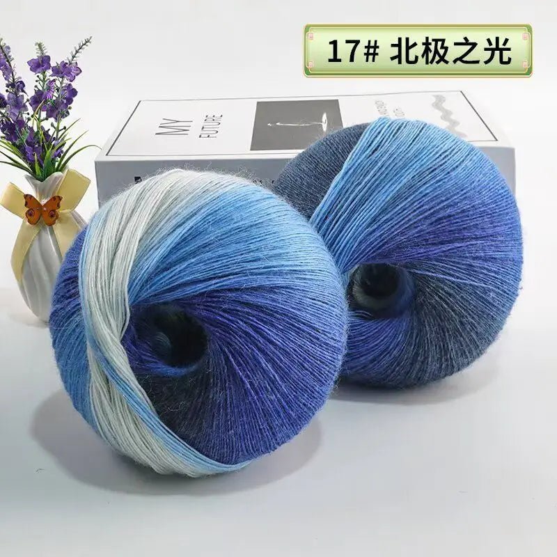 200g/set Rainbow Wool Yarn for Knitting Shawls Scarfs Sweaters Jackets Hats DIY Hand Soft Comfortable Segment Dyeing Thread - PatioLix
