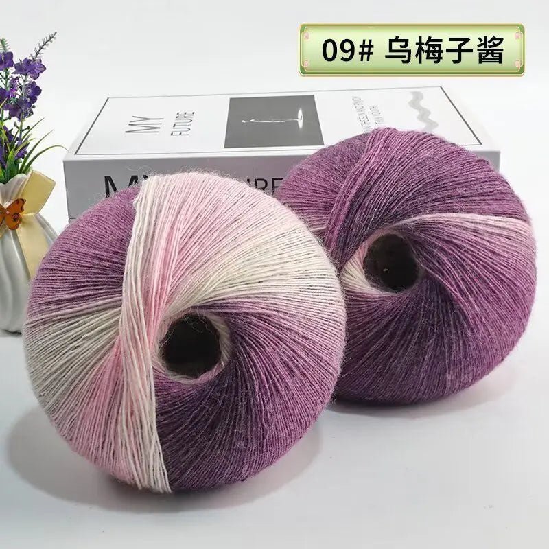 200g/set Rainbow Wool Yarn for Knitting Shawls Scarfs Sweaters Jackets Hats DIY Hand Soft Comfortable Segment Dyeing Thread - PatioLix