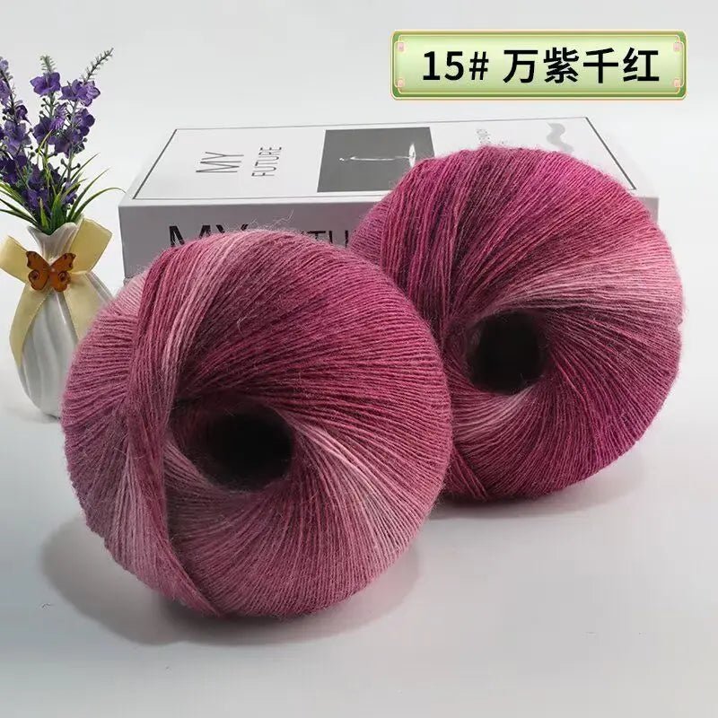 200g/set Rainbow Wool Yarn for Knitting Shawls Scarfs Sweaters Jackets Hats DIY Hand Soft Comfortable Segment Dyeing Thread - PatioLix