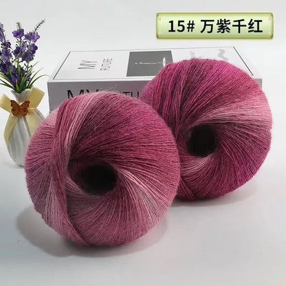200g/set Rainbow Wool Yarn for Knitting Shawls Scarfs Sweaters Jackets Hats DIY Hand Soft Comfortable Segment Dyeing Thread - PatioLix