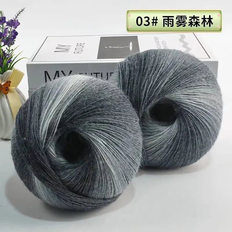 200g/set Rainbow Wool Yarn for Knitting Shawls Scarfs Sweaters Jackets Hats DIY Hand Soft Comfortable Segment Dyeing Thread - PatioLix