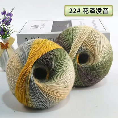 200g/set Rainbow Wool Yarn for Knitting Shawls Scarfs Sweaters Jackets Hats DIY Hand Soft Comfortable Segment Dyeing Thread - PatioLix
