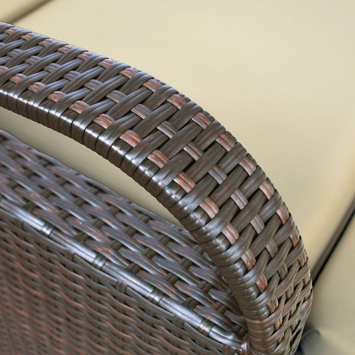 Adjustable Outdoor Recliner Chair, PE Wicker Lounge Chair with Removable Cushion, Modern Ergonomic Armchair for Home and