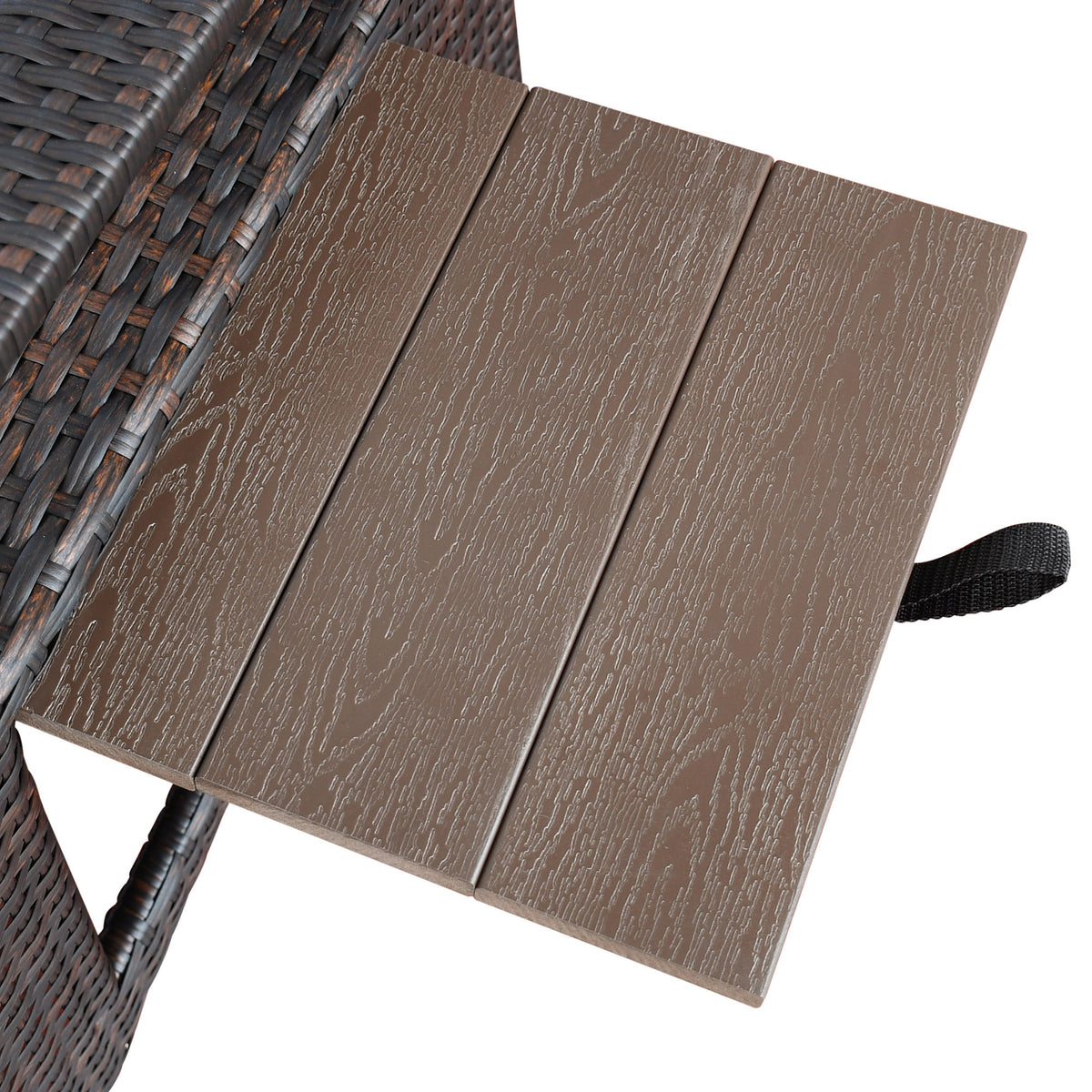 Adjustable Outdoor Recliner Chair, PE Wicker Lounge Chair with Removable Cushion, Modern Ergonomic Armchair for Home and