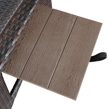 Adjustable Outdoor Recliner Chair, PE Wicker Lounge Chair with Removable Cushion, Modern Ergonomic Armchair for Home and