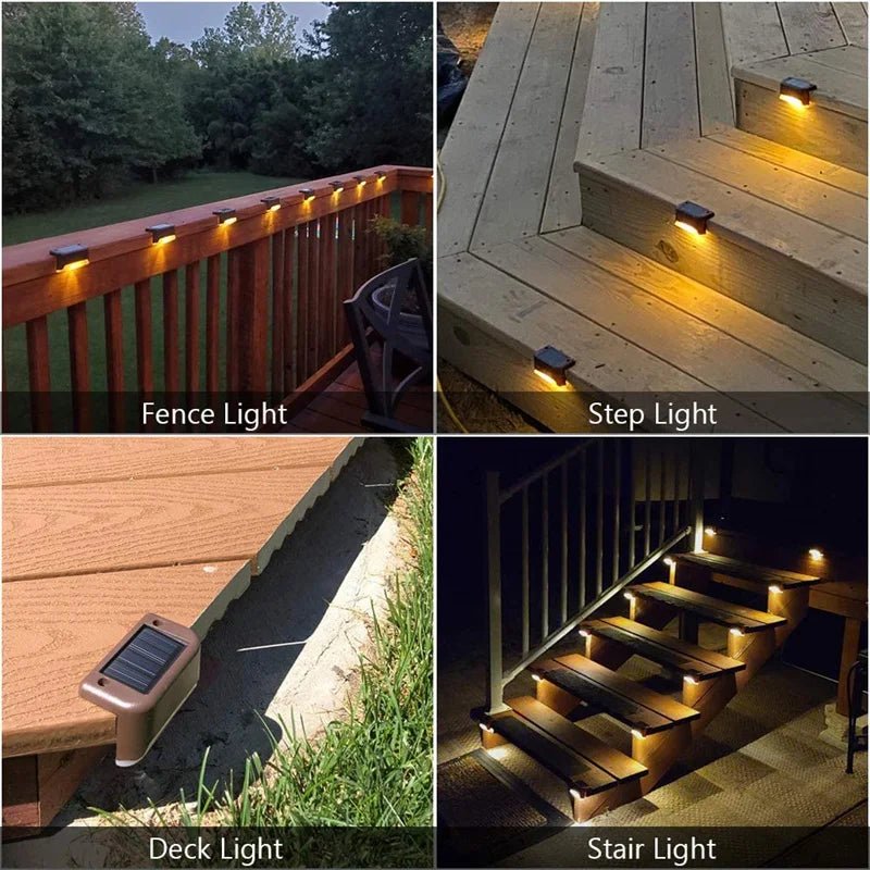2/4/8/16 Pack Solar Deck Lights LED Waterproof Outdoor Solar Powered LED Step Lights For Decks Stairs Patio Yard Garden Decor - PatioLix