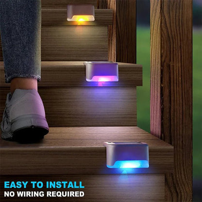 2/4/8/16 Pack Solar Deck Lights LED Waterproof Outdoor Solar Powered LED Step Lights For Decks Stairs Patio Yard Garden Decor - PatioLix