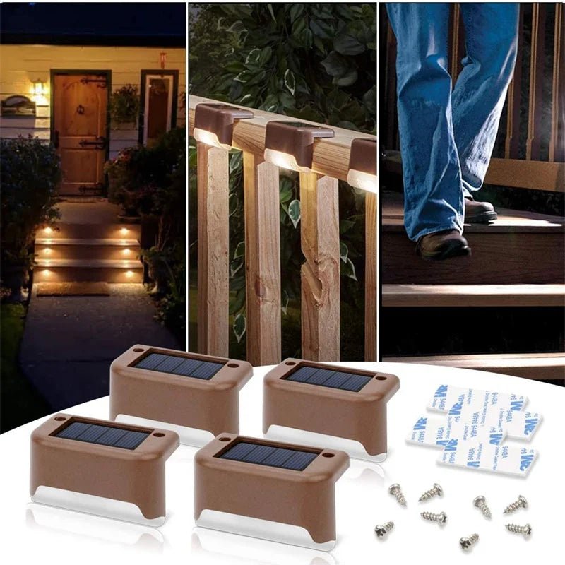 2/4/8/16 Pack Solar Deck Lights LED Waterproof Outdoor Solar Powered LED Step Lights For Decks Stairs Patio Yard Garden Decor - PatioLix
