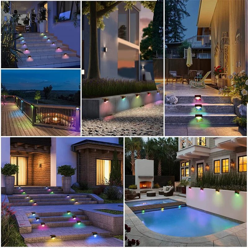 2/4/8/16 Pack Solar Deck Lights LED Waterproof Outdoor Solar Powered LED Step Lights For Decks Stairs Patio Yard Garden Decor - PatioLix