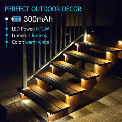 2/4/8/16 Pack Solar Deck Lights LED Waterproof Outdoor Solar Powered LED Step Lights For Decks Stairs Patio Yard Garden Decor - PatioLix