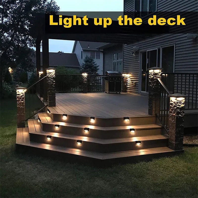 2/4/8/16 Pack Solar Deck Lights LED Waterproof Outdoor Solar Powered LED Step Lights For Decks Stairs Patio Yard Garden Decor - PatioLix