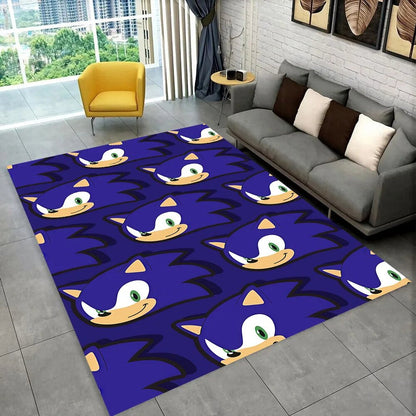 3D S - Sonics Game Cartoon Rug Carpet for Living Room Bedroom Decor,kids Play Non - slip Decoration for Sofa Doormat Christmas Gift - PatioLix