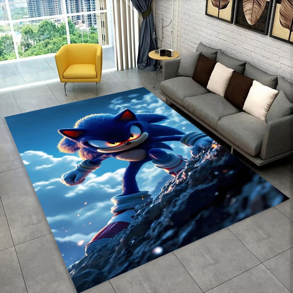 3D S - Sonics Game Cartoon Rug Carpet for Living Room Bedroom Decor,kids Play Non - slip Decoration for Sofa Doormat Christmas Gift - PatioLix