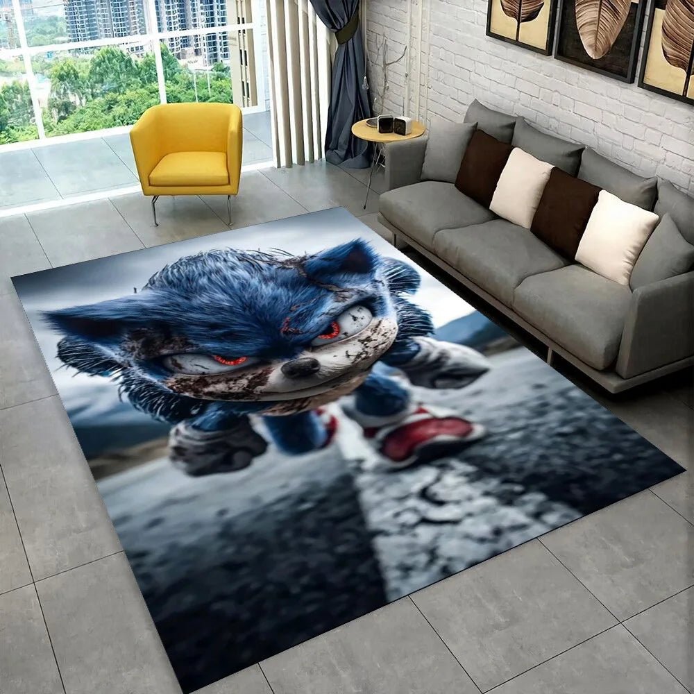 3D S - Sonics Game Cartoon Rug Carpet for Living Room Bedroom Decor,kids Play Non - slip Decoration for Sofa Doormat Christmas Gift - PatioLix