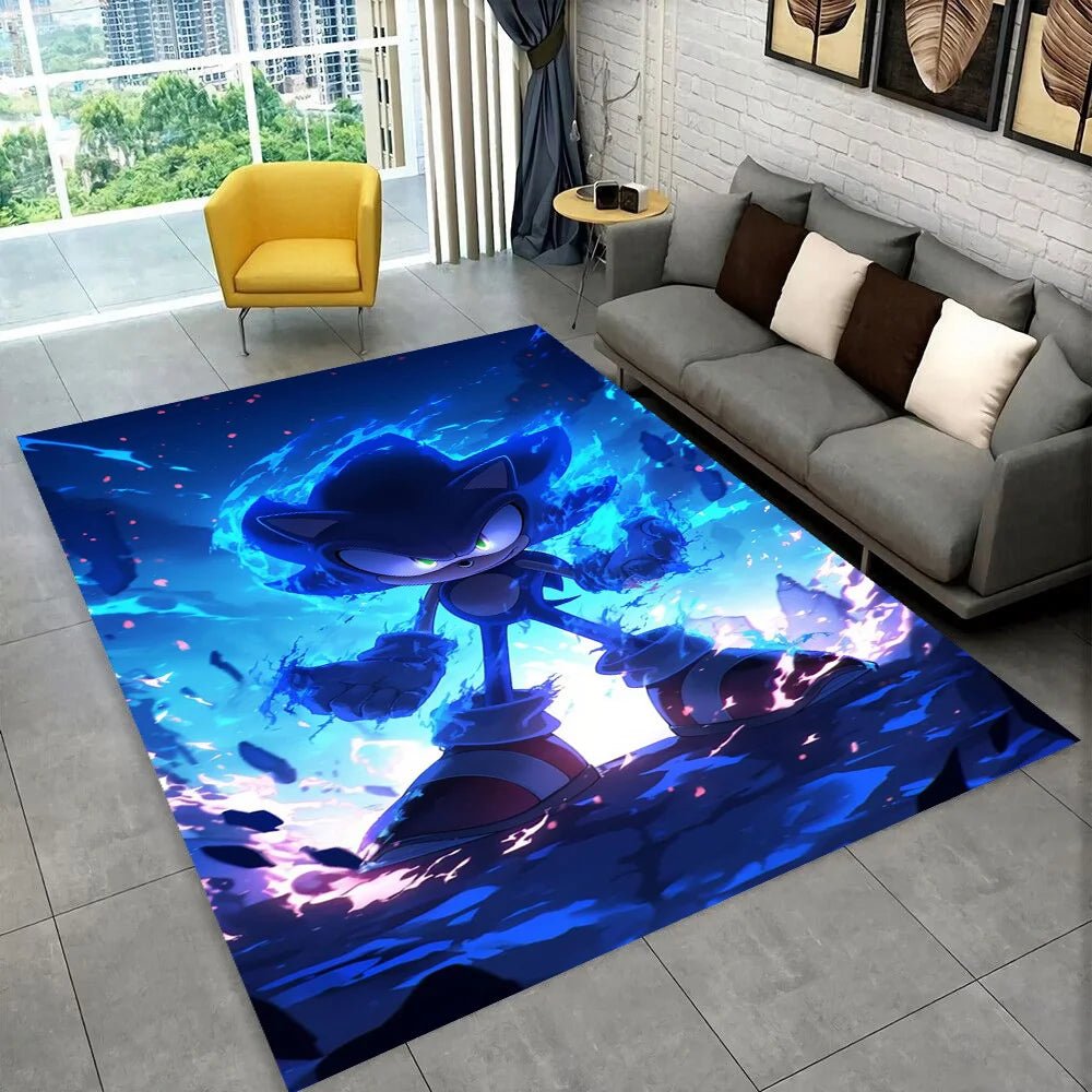 3D S - Sonics Game Cartoon Rug Carpet for Living Room Bedroom Decor,kids Play Non - slip Decoration for Sofa Doormat Christmas Gift - PatioLix